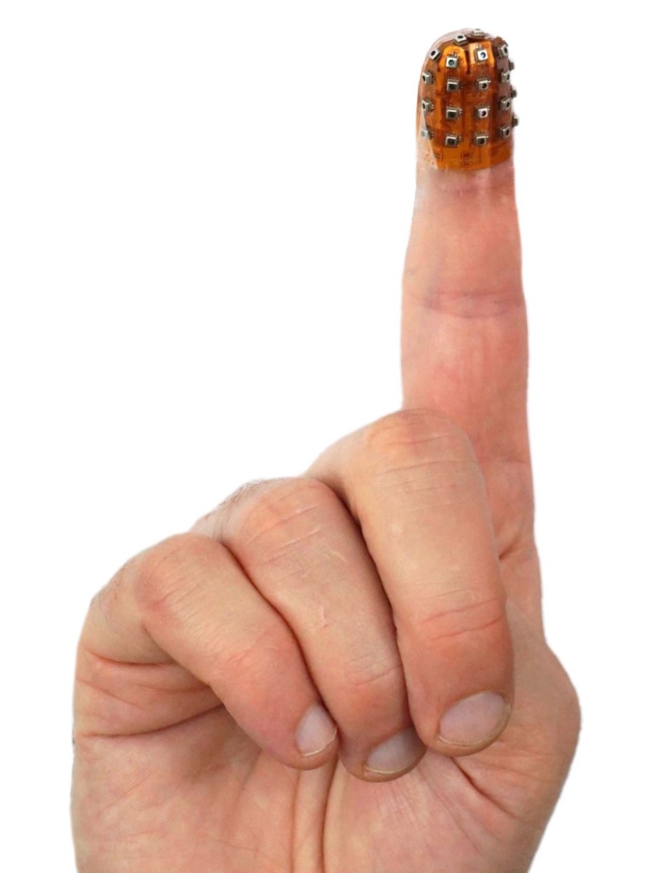 Tactile fingertip on human hand